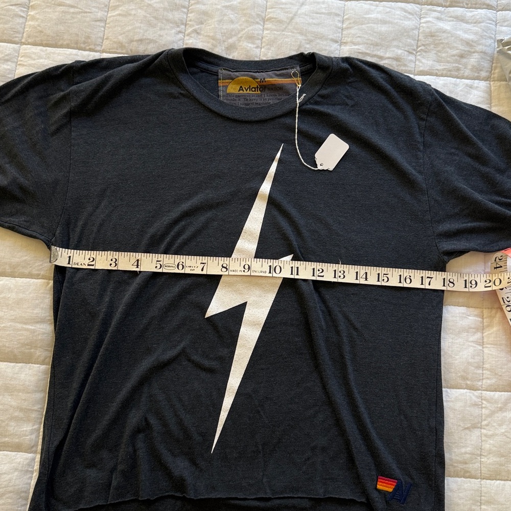 Aviator Nation Charcoal Tee with Lightning Bolt - Picture 6 of 7